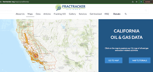 Screenshot of the FrackTracker